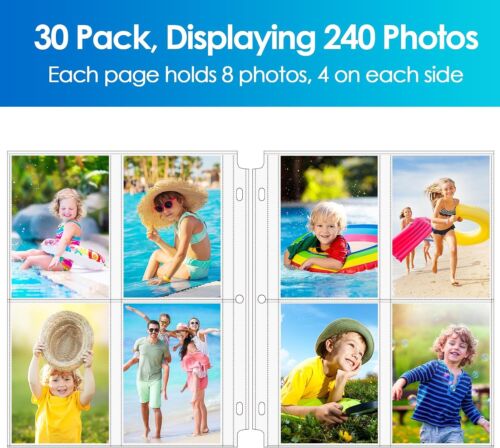 30 Pack 3.5 x 5 Photo Sleeves for 3 Ring Binder, Heavy-Duty Archival Photo Page - Picture 3 of 6