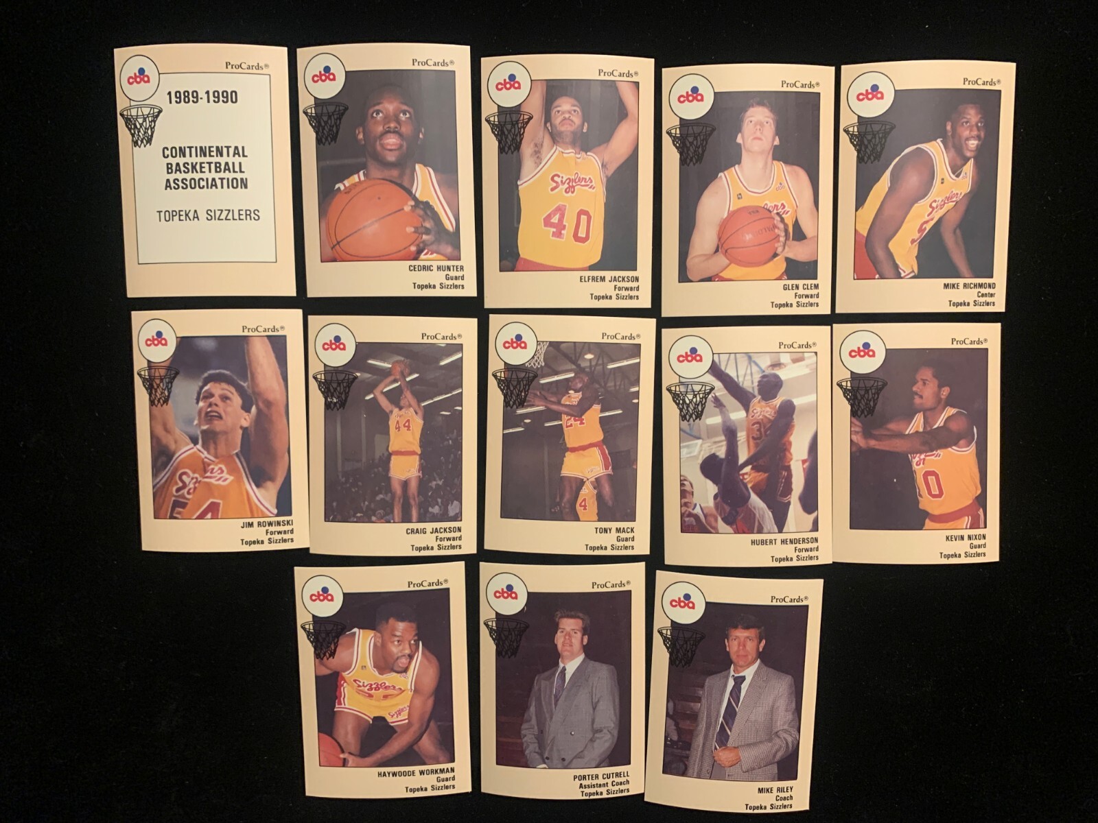 1989-90 ProCards CBA TOPEKA SIZZLERS singles - choose from list