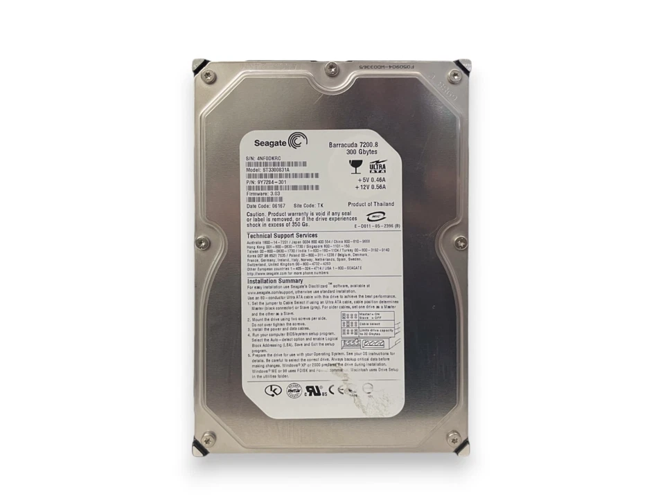 9Y7284-301 ST3300831A Seagate Barracuda 3.5" IDE HDD 300GB 7.2K RPM TESTED 3.03 - Image 2 of 4