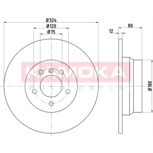 Kamoka 2X Bremsscheibe Hinten Ø324 Mm Voll FüR BMW X5 E53 3.0D 3.0I-image