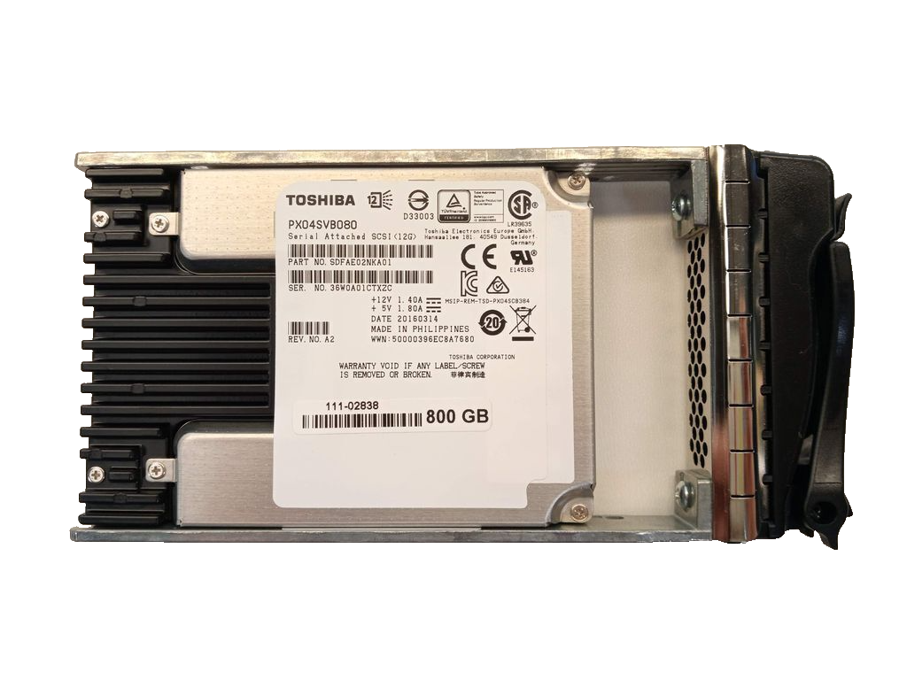 TOSHIBA PX04SVB080 SOLID STATE DRIVE 800GB 12G SAS MLC MU 2.5 SFF
