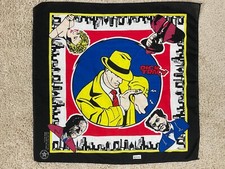 Vintage Disney Dick Tracy Bandana Made in USA Single Stitch 22"x21 1/2" Black