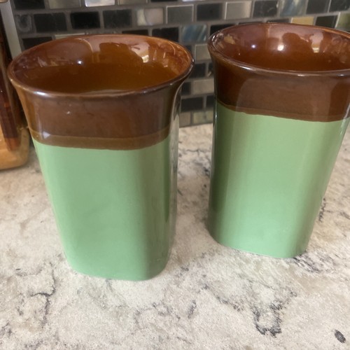 Royal Norfolk Stonewarr Two-Tone Coffee Mug Cup. Brown /Green 14oz. Set of 2. - Picture 6 of 6