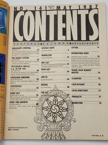Vintage May 1987 Issue High Times Magazine - Growing Pot in the Buddy System - Picture 4 of 4