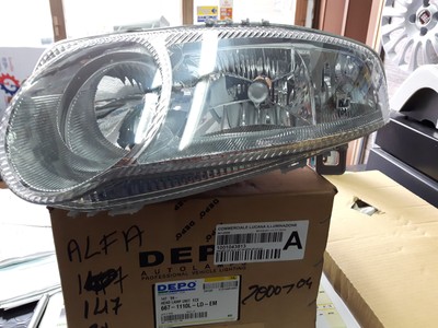 alfa 147 left headlight projector including lamps from 2000 to 2004
