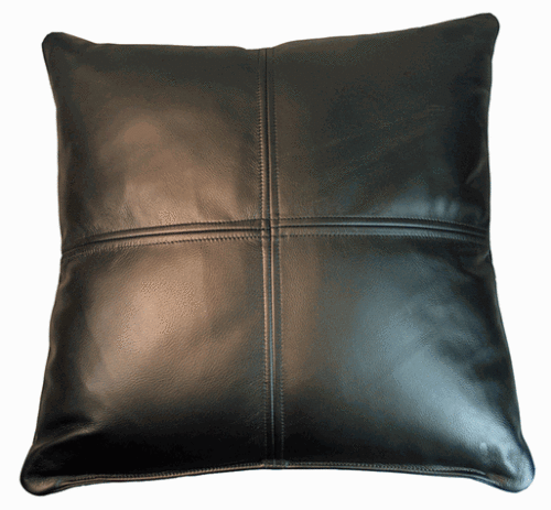 Cushion Cover Leather Pillow Throw Hair Decorative Genuine Decor Rug Black 16 - Picture 1 of 3