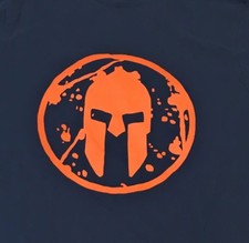 Kids Reebok Crossfit Spartan Race Blue T Shirt Two Sided Multiple Sizes