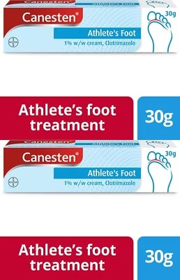 Canesten Anti-Fungal Cream Treatment - Jock Itch - Athlete’s Foot - 30g x 2 PACK
