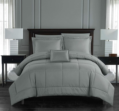 Stitch Down Alternative 3 Piece Solid Comforter Set 100% Cotton All size &color - Picture 7 of 10