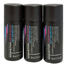 Sebastian Color Ignite Multi Tone/Multi-Ton Shampoo 50ml/1.7fl.oz. LOT OF 3