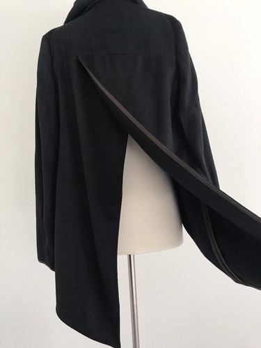 NEW $320 SKEA BLACK RECYCLED WOOL BLEND SHADOW DRAPED JACKET SZ USA 6 / EU 38 - Picture 8 of 12
