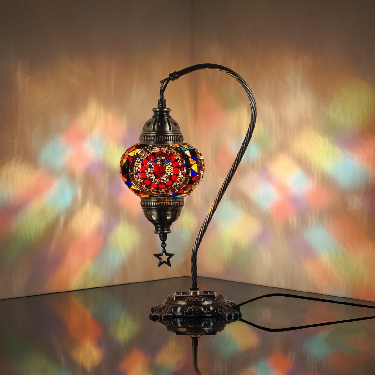 その他 vintage Turkish Lamp DEMMEX Turkish Table Lamp Moroccan Bedside Light Handmade Tiffany