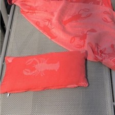 Lobster Lumbar Nap Pillow 8x16 Full Zipper Organic Soft Organic Cotton Handmade