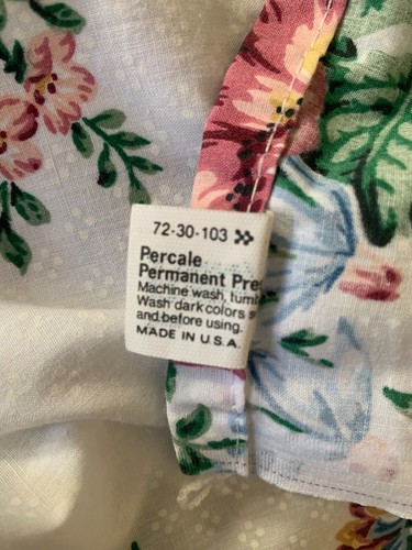 Vintage Floral Roses Twin Flat Sheet Eyelet Hem JC Penney Percale Cottage Garden - Picture 10 of 10