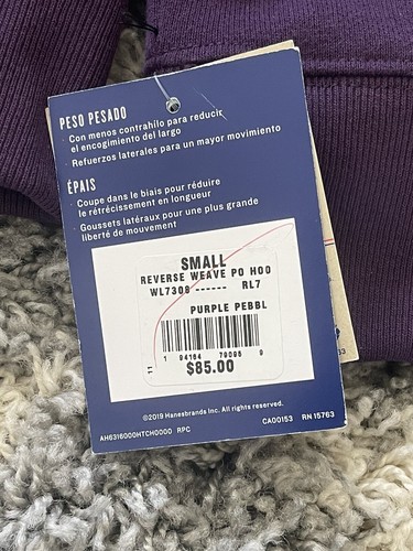 Felpa con cappuccio donna Champion reversed in tessuto viola pull over taglia small - Foto 4 di 6