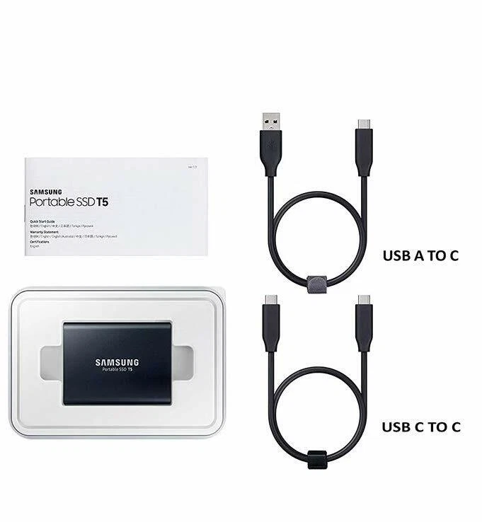 NEW Samsung T5 Portable SSD - 2TB - USB 3.1 External SSD (MU