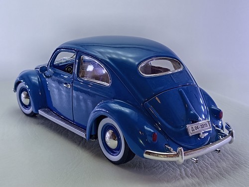 BURAGO 1/18 - VOLKSWAGEN KAFER BEETLE 1955 IN BLUE - EXCELLENT CONDITION - Picture 3 of 18