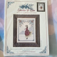 VINTAGE Lavender & Lace WINTER ROSE Cross Stitch Kit Marilyn Leavitt-Imblum