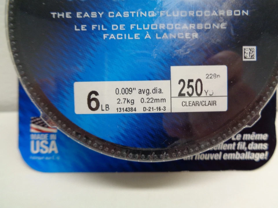 LOTE DE 10 líneas de pesca Berkley VANISH 6 LB 250 yardas transparentes nuevas de fluorocarbono Foto 4 de 4