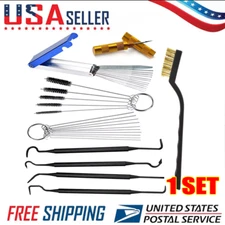 For Carburetor Carb Cleaning Jet Remover Cleaner Kit Tool Set 26 Needle 6Brushes