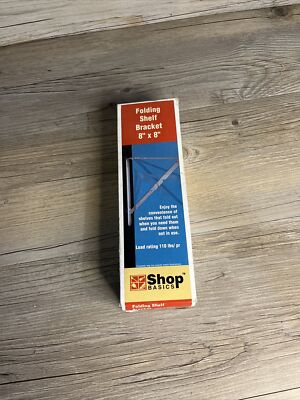 Rockler Shop Basics Folding Shelf Bracket Set Of 2 (8'' x 8'') / New Old Stock