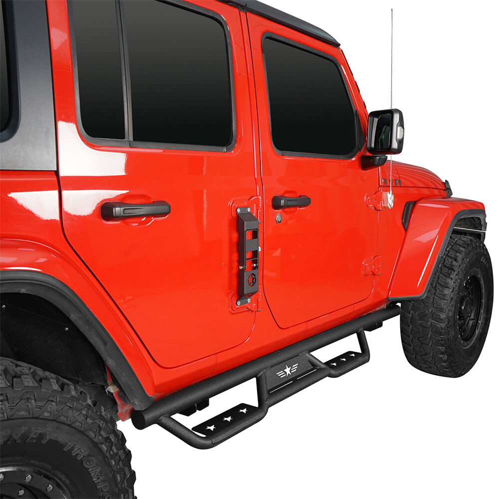 Pair Side Steps Running Boards Nerf Bars for Jeep Wrangler JL 2018-2026 4 Door thumbnail 2