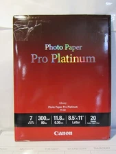 Canon Photo Paper Pro Platinum 8.5 x 11  Glossy PT-101 20 Sheets  D3K