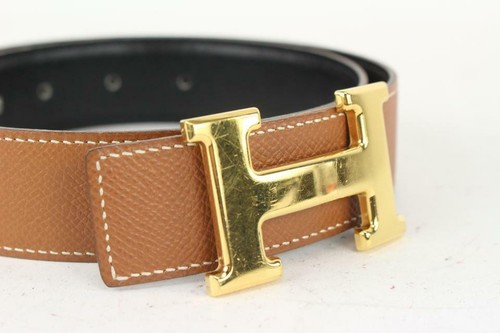 Hermès 32mm Reversible H Logo Belt Kit Brown x Black x Gold 1H96a - Picture 5 of 12