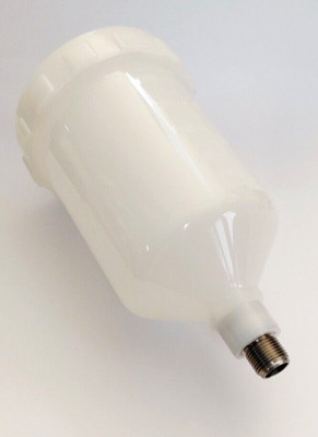 Fließbecher Farbbecher Lackbecher  DeVilbiss 600ml AG 3/8'' Gewinde Edelstahl