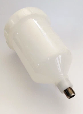 MARKENLOS Fließbecher Farbbecher Lackbecher DeVilbiss 600ml AG 3/8" Gewinde Edelstahl