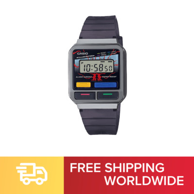 Casio A120WEST-1AJR Stranger Things Collaboration Model, Gray Skeleton