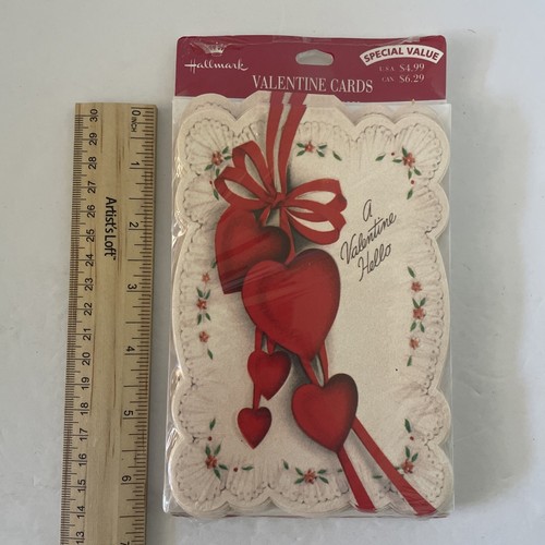 Vintage Hallmark Valentine's Day Cards Special Value Pack With Hearts Bow Lace - Picture 2 of 3