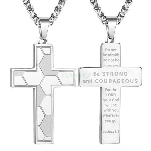 Stainless Steel Football Bible Cross Pendant Inspirational Necklace Decorations - Picture 21 of 38