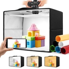 Photo Light Box, 16"x12"x12" Foldable Photography 16" x 12" x 12", Black