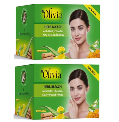 #ad #ad 2x Olivia Herb Bleach for Sensitive Skin with Haldi Chandan Aloe Vera 60 gm $16.90