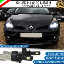 KIT FULL LED RENAULT CLIO MK3 FARO LENTICOLARE H1 6000K BIANCO GHIACCIO NO ERROR