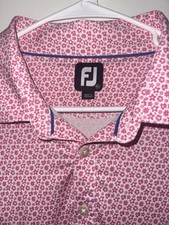 FootJoy Mens Athletic Fit Allover Floral Print Lisle Golf Polo XL EUC