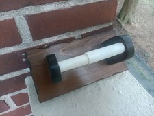 VINTAGE SOLID WOOD TOILET PAPER HOLDER WALL MOUNT