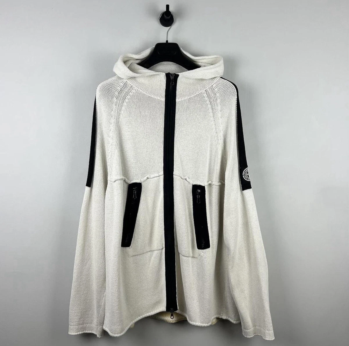 00s Stone Island Cream Knit Zip Thru Hoodie | eBay UK