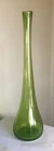VINTAGE BLENKO GLASS BOTTLE VASE 5616 WAYNE HUSTED LIME GREEN 19.5"