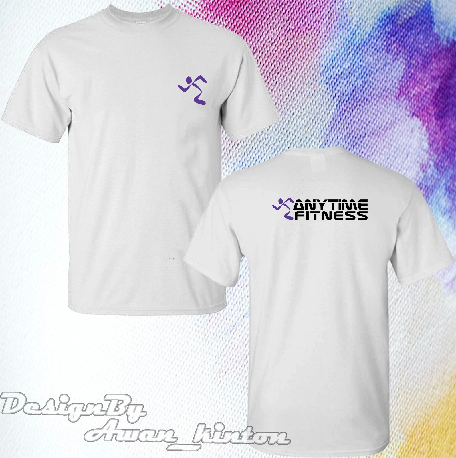 Anytime Fitness Funny Logo Double Sided T-Shirt Short Sleeve