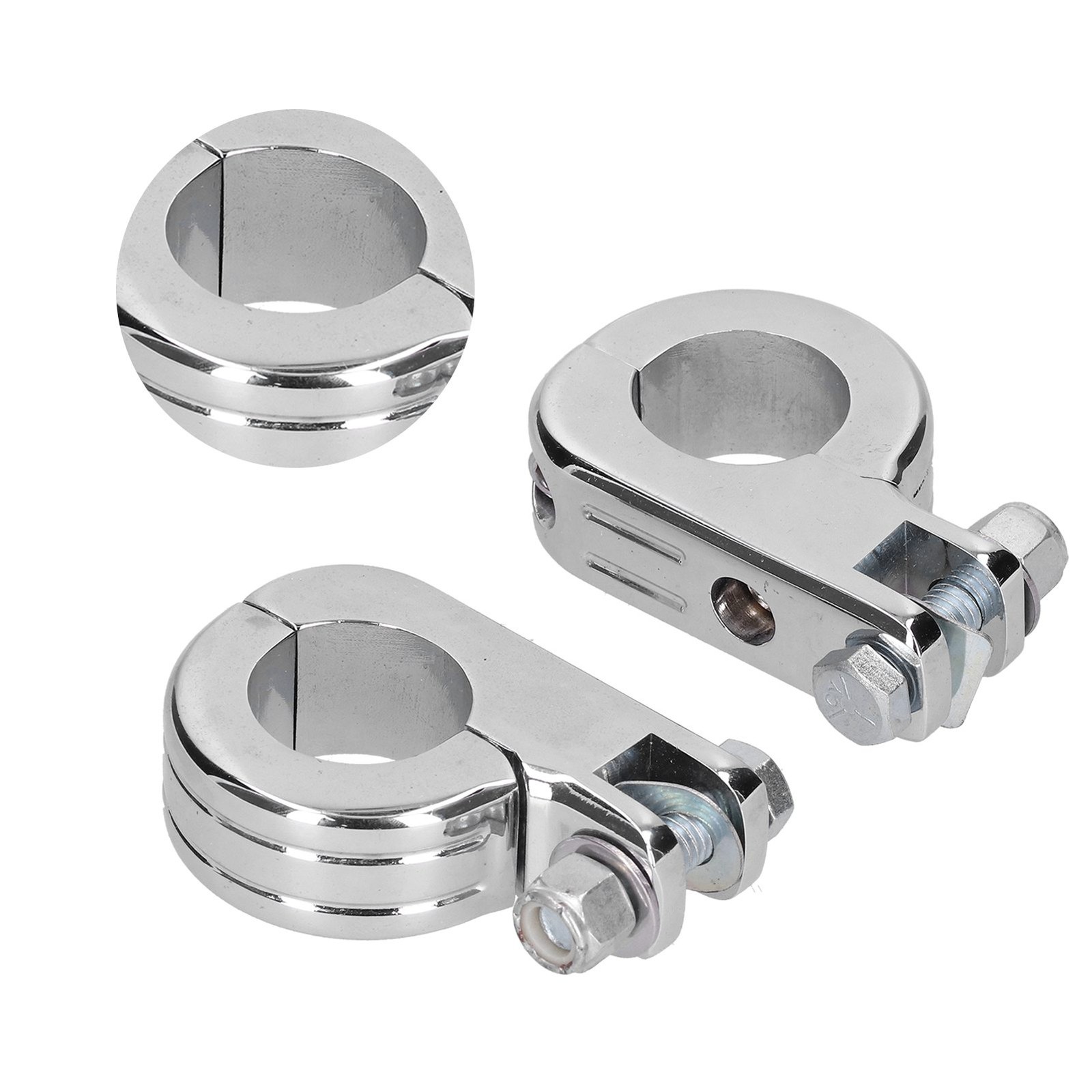 2pcs Engine Guard Footpeg Mounting Clamp Aluminum Alloy Riding Accessory Fit For