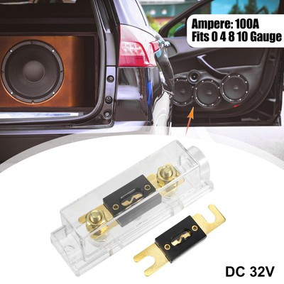 Auto Audio 0 4 8 Gauge Inline ANL Sicherungshalter mit 2 Stück 100A Sicherung
