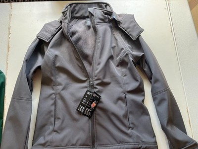 Damen Softshelljacke B&C JW937 Hooded Gr. L Kapuze Grau wasserdicht NEU