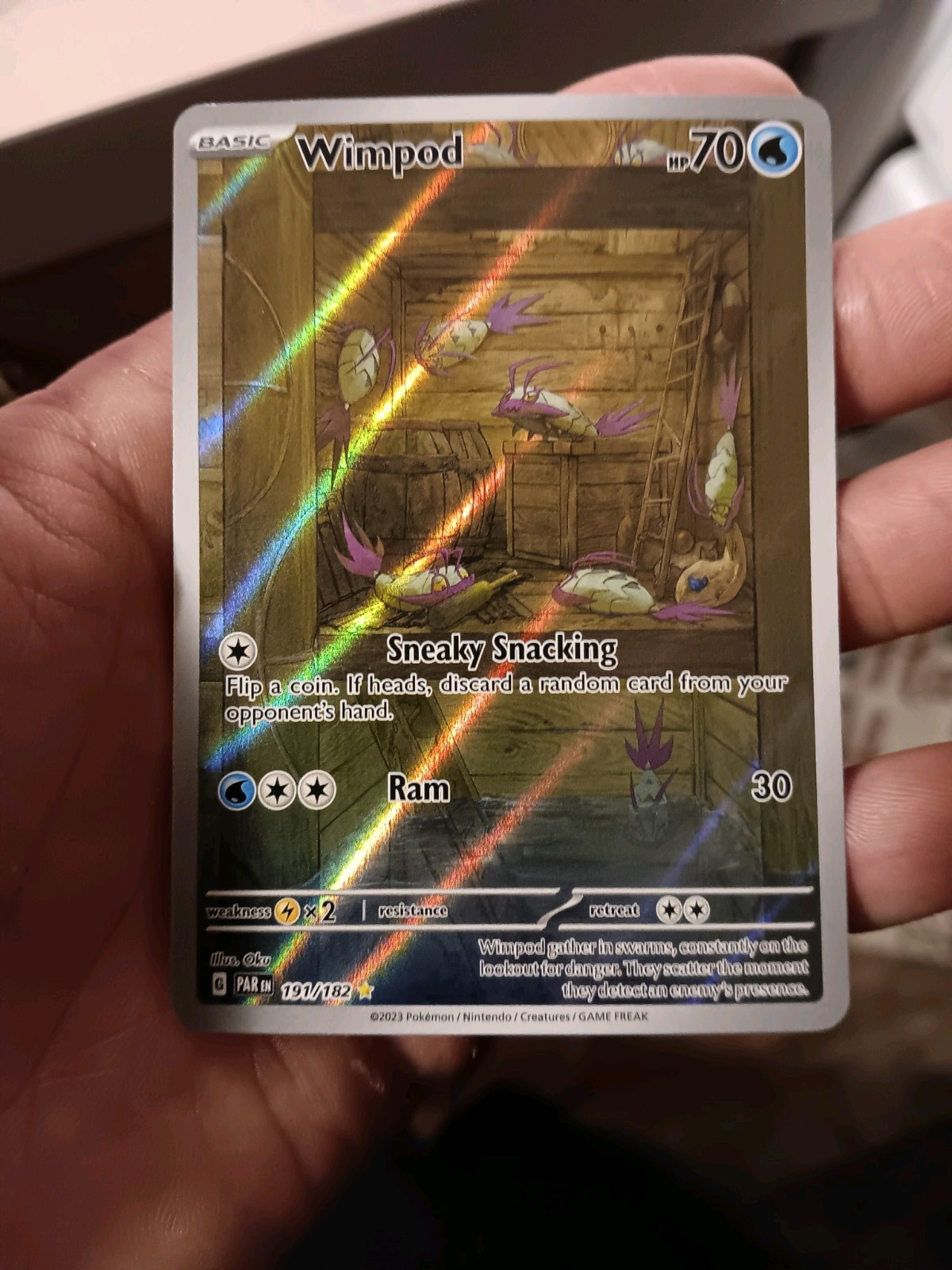 Pokémon TCG Wimpod Paradox Rift 191/182 Holo Illustration Rare Card NM Condition