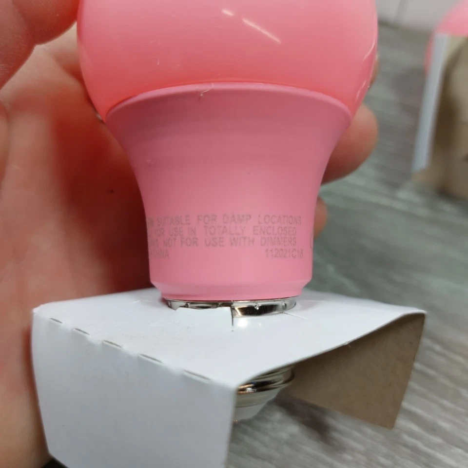 2 Pack A19 Led Pink Light Bulb9 Watt Pink Lights Equivalent 100 Watt Colored  - Image 3 of 4