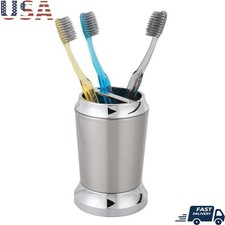 Toothbrush Holder Stand Stainless Steel Non-Skid Bathroom Organizer Open Design