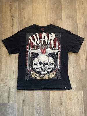 Vintage We all Ride W.A.R. Skull Graphic T-Shirt Black Mens XL