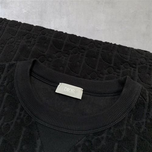 Dior Oblique Monogram Relaxed-Fit Terry Cotton Jacquard T-Shirt Black Size M - Picture 7 of 15