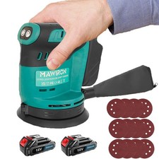 Akku Exzenterschleifer Schleifmaschine Schwingschleifer Mit 2Akku Für 18V Makita